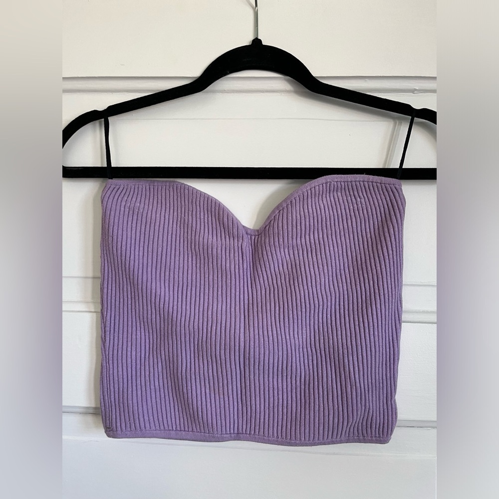 H&M Purple Ribbed Tube Top